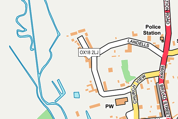 OX18 2LJ map - OS OpenMap – Local (Ordnance Survey)