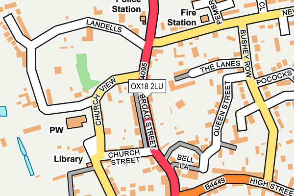 OX18 2LU map - OS OpenMap – Local (Ordnance Survey)