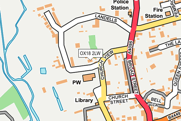 OX18 2LW map - OS OpenMap – Local (Ordnance Survey)