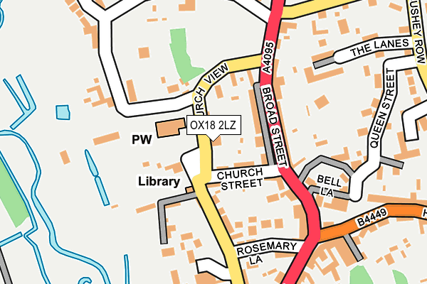 OX18 2LZ map - OS OpenMap – Local (Ordnance Survey)