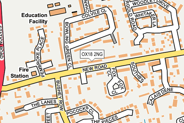 OX18 2NG map - OS OpenMap – Local (Ordnance Survey)