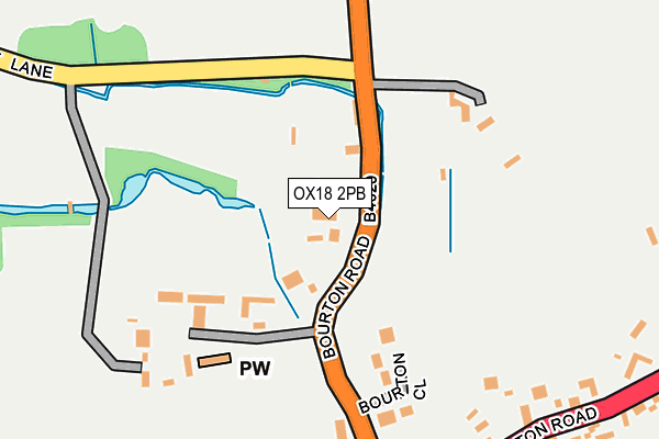OX18 2PB map - OS OpenMap – Local (Ordnance Survey)