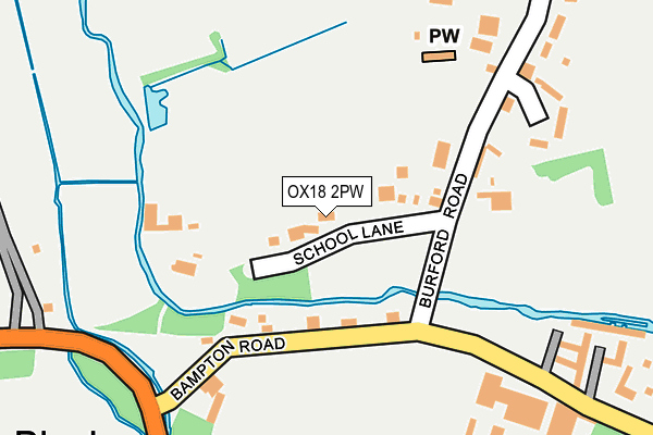 OX18 2PW map - OS OpenMap – Local (Ordnance Survey)