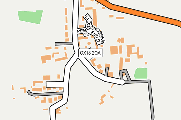 OX18 2QA map - OS OpenMap – Local (Ordnance Survey)