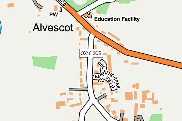 OX18 2QB map - OS OpenMap – Local (Ordnance Survey)