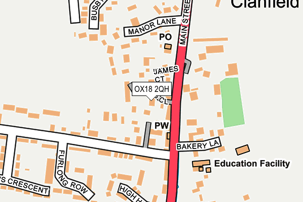 OX18 2QH map - OS OpenMap – Local (Ordnance Survey)