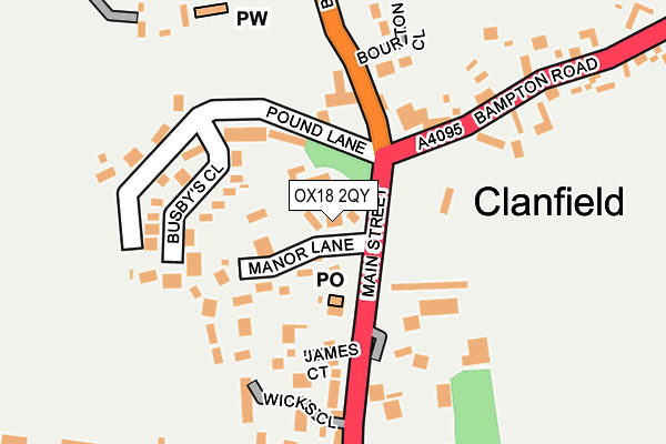 OX18 2QY map - OS OpenMap – Local (Ordnance Survey)