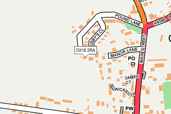 OX18 2RA map - OS OpenMap – Local (Ordnance Survey)