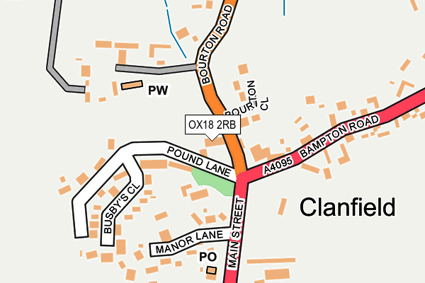 OX18 2RB map - OS OpenMap – Local (Ordnance Survey)