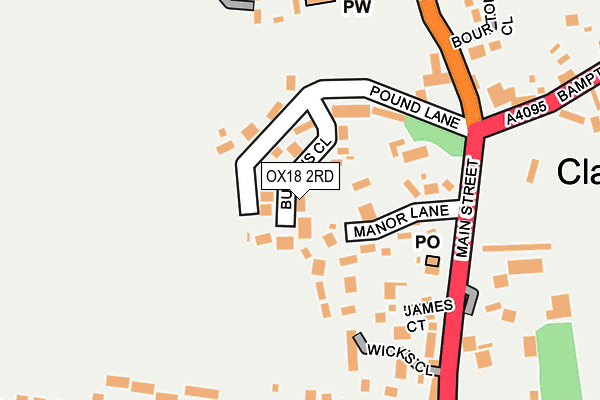OX18 2RD map - OS OpenMap – Local (Ordnance Survey)