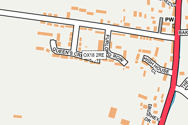 OX18 2RE map - OS OpenMap – Local (Ordnance Survey)