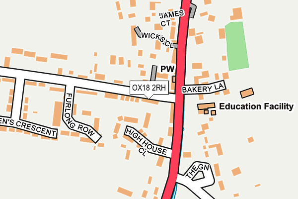 OX18 2RH map - OS OpenMap – Local (Ordnance Survey)