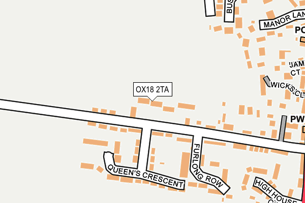 OX18 2TA map - OS OpenMap – Local (Ordnance Survey)