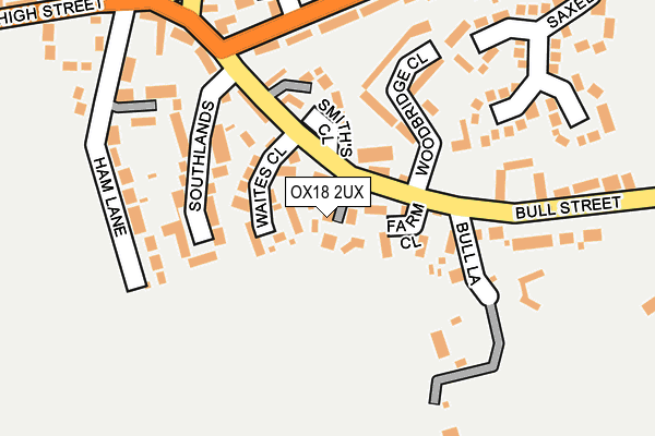 OX18 2UX map - OS OpenMap – Local (Ordnance Survey)