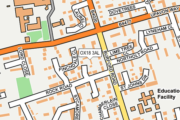 OX18 3AL map - OS OpenMap – Local (Ordnance Survey)