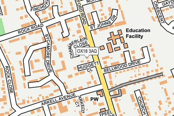 OX18 3AQ map - OS OpenMap – Local (Ordnance Survey)