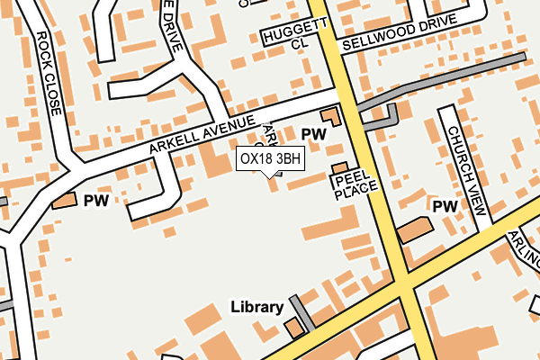 OX18 3BH map - OS OpenMap – Local (Ordnance Survey)