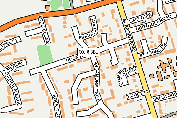 OX18 3BL map - OS OpenMap – Local (Ordnance Survey)