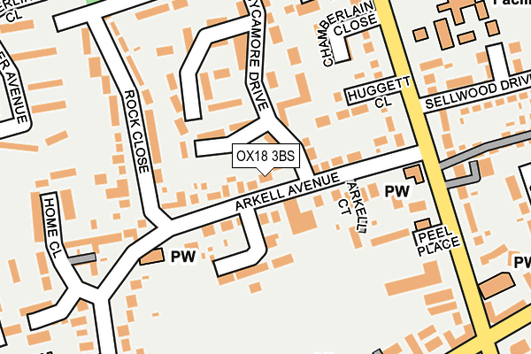 OX18 3BS map - OS OpenMap – Local (Ordnance Survey)