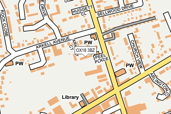 OX18 3BZ map - OS OpenMap – Local (Ordnance Survey)