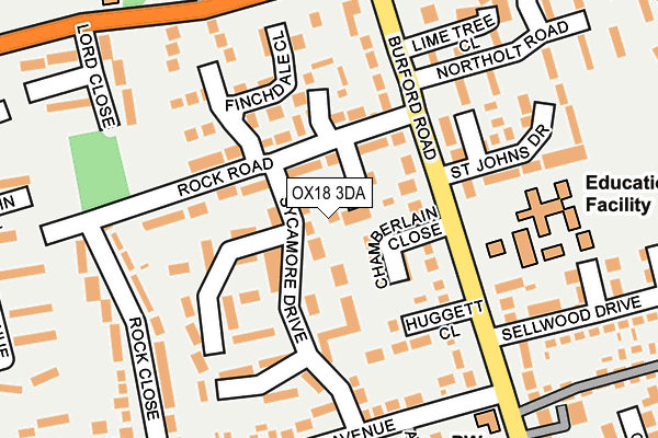 OX18 3DA map - OS OpenMap – Local (Ordnance Survey)