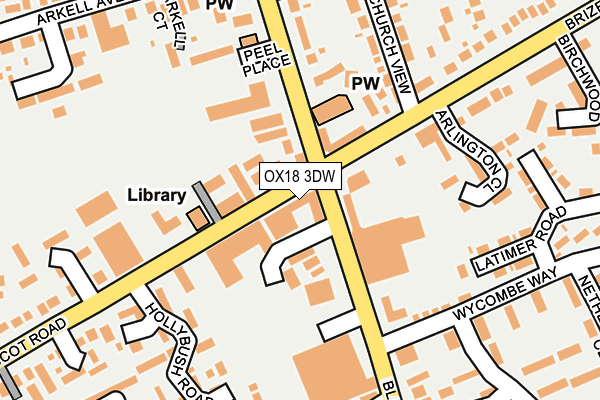 OX18 3DW map - OS OpenMap – Local (Ordnance Survey)