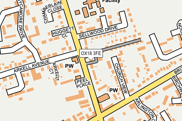 OX18 3FE map - OS OpenMap – Local (Ordnance Survey)