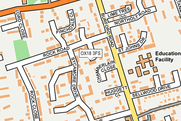 OX18 3FS map - OS OpenMap – Local (Ordnance Survey)
