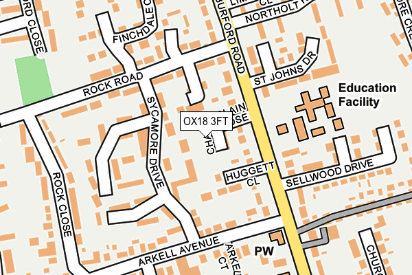 OX18 3FT map - OS OpenMap – Local (Ordnance Survey)