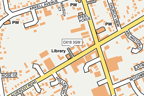 OX18 3GW map - OS OpenMap – Local (Ordnance Survey)
