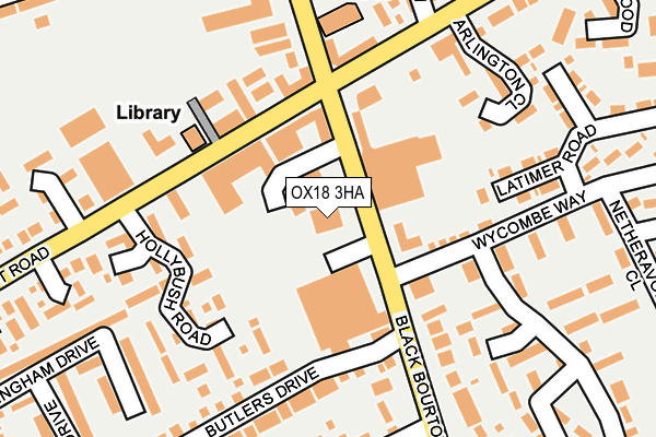 OX18 3HA map - OS OpenMap – Local (Ordnance Survey)