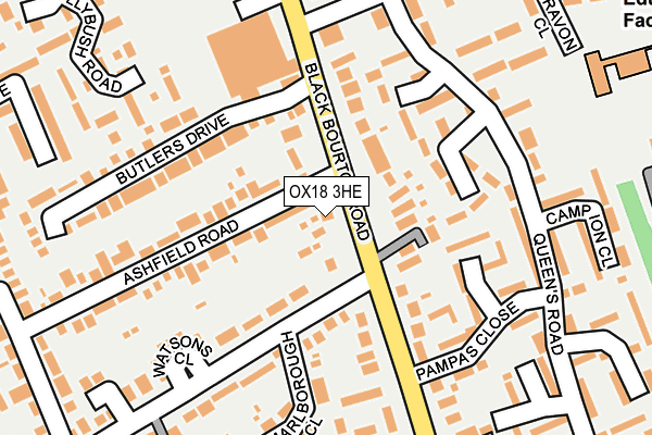 OX18 3HE map - OS OpenMap – Local (Ordnance Survey)