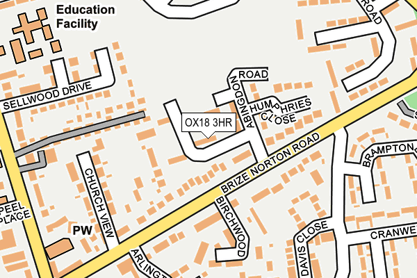 OX18 3HR map - OS OpenMap – Local (Ordnance Survey)