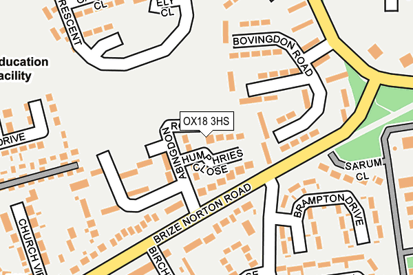 OX18 3HS map - OS OpenMap – Local (Ordnance Survey)