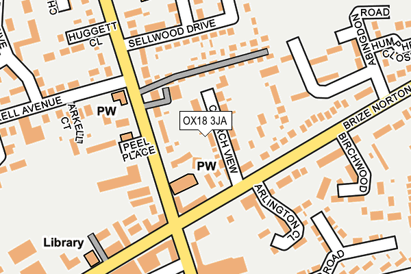 OX18 3JA map - OS OpenMap – Local (Ordnance Survey)