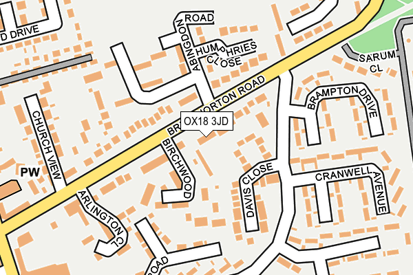 OX18 3JD map - OS OpenMap – Local (Ordnance Survey)