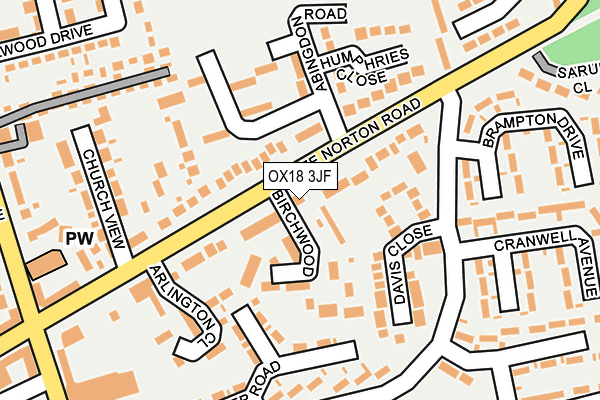 OX18 3JF map - OS OpenMap – Local (Ordnance Survey)