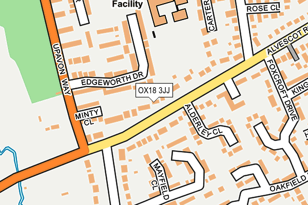 OX18 3JJ map - OS OpenMap – Local (Ordnance Survey)