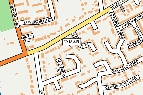 OX18 3JR map - OS OpenMap – Local (Ordnance Survey)