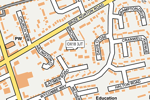 OX18 3JT map - OS OpenMap – Local (Ordnance Survey)