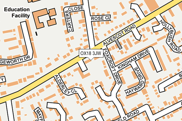 OX18 3JW map - OS OpenMap – Local (Ordnance Survey)