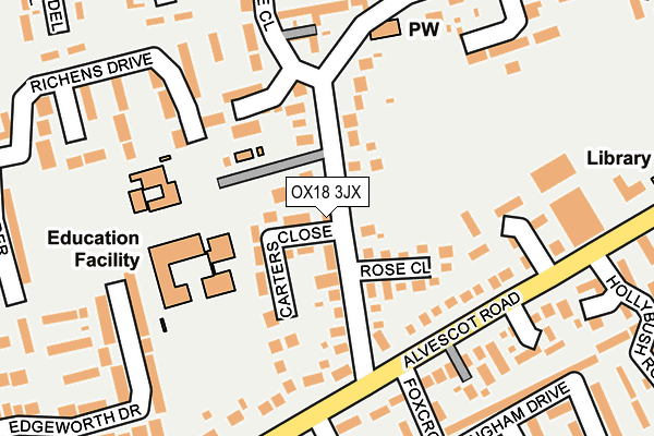OX18 3JX map - OS OpenMap – Local (Ordnance Survey)