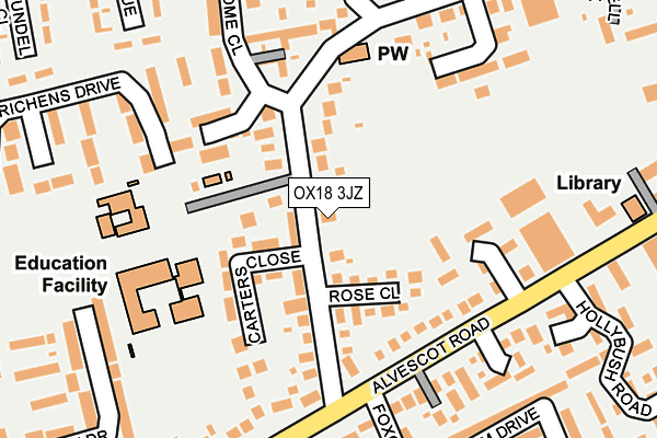 OX18 3JZ map - OS OpenMap – Local (Ordnance Survey)