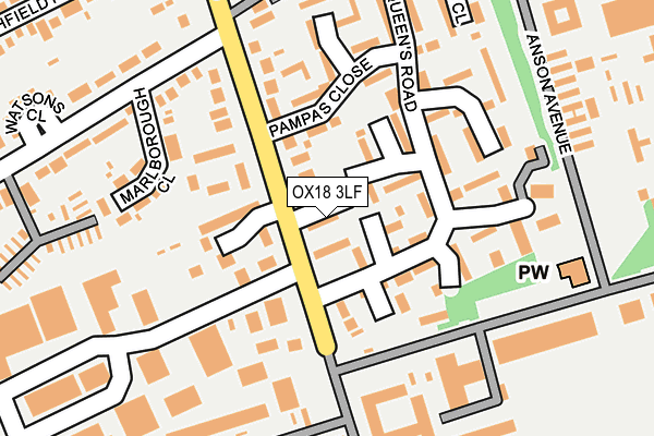 OX18 3LF map - OS OpenMap – Local (Ordnance Survey)