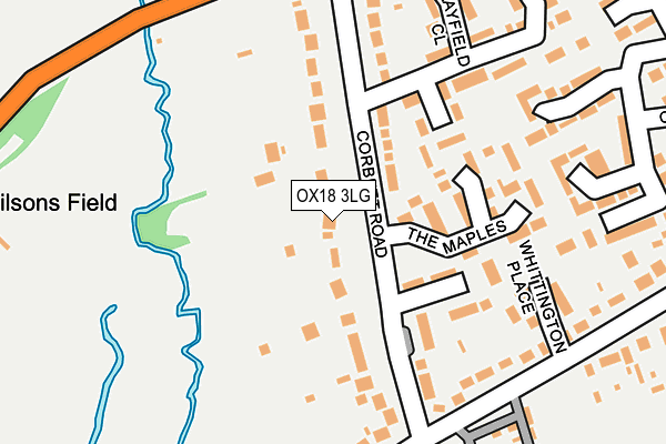 OX18 3LG map - OS OpenMap – Local (Ordnance Survey)