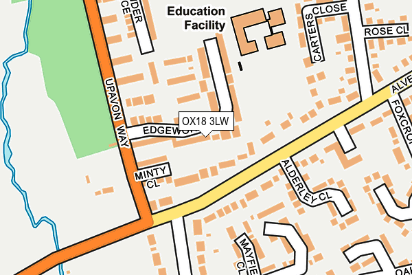OX18 3LW map - OS OpenMap – Local (Ordnance Survey)