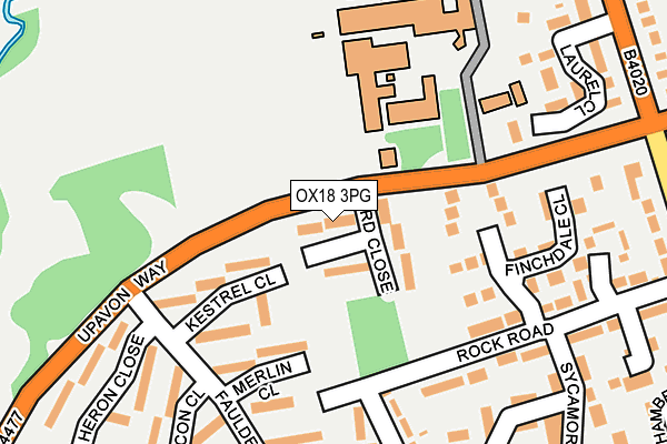 OX18 3PG map - OS OpenMap – Local (Ordnance Survey)