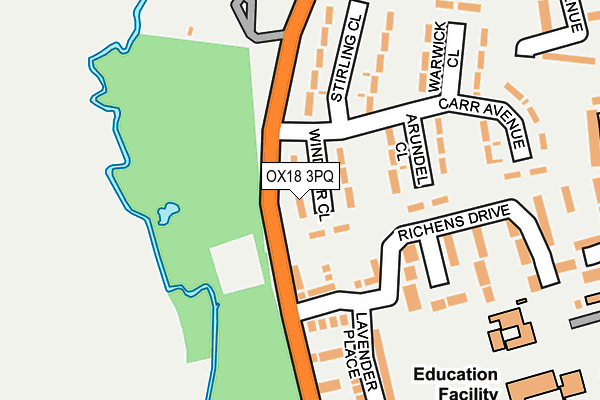 OX18 3PQ map - OS OpenMap – Local (Ordnance Survey)