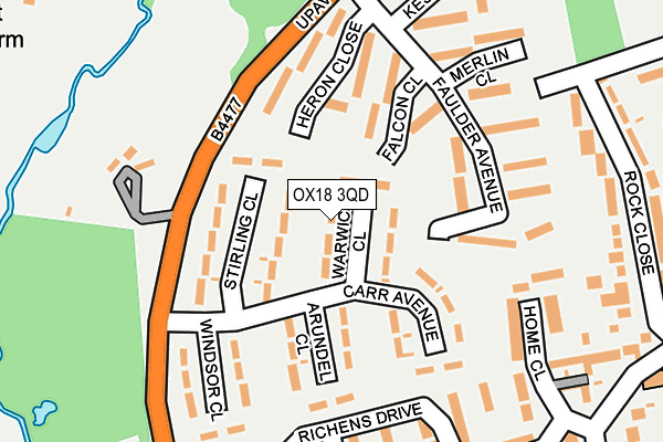 OX18 3QD map - OS OpenMap – Local (Ordnance Survey)