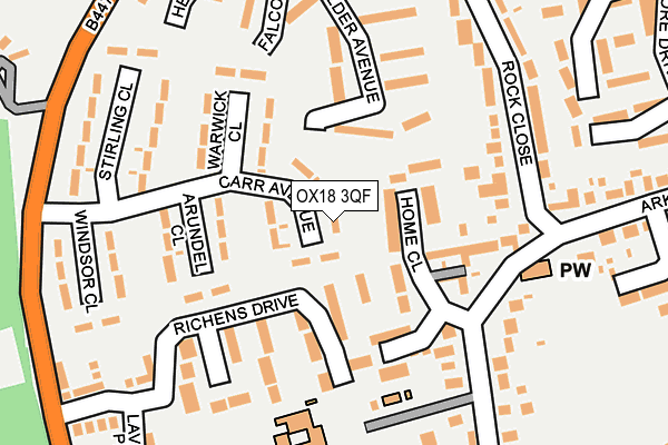 OX18 3QF map - OS OpenMap – Local (Ordnance Survey)